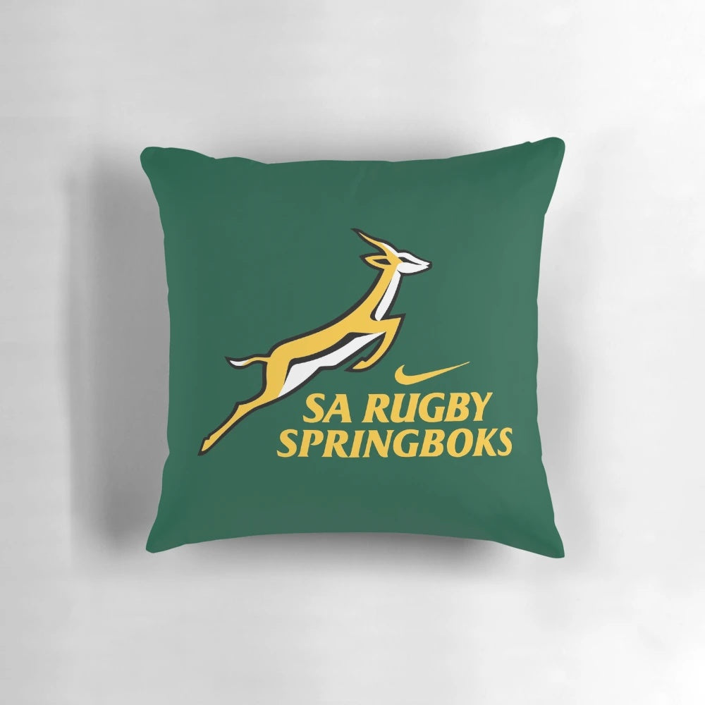 Springboks Rugby Pillow with Vintage South African Flag Design
