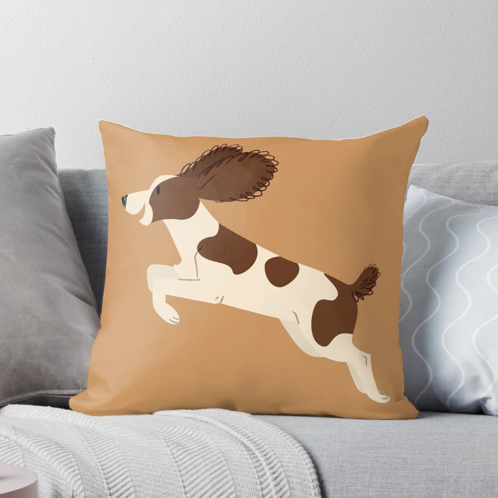 Soft, plush Springer Spaniel dog breed pillow for home decor and pet lovers