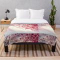 Cherry blossom pattern plush blanket