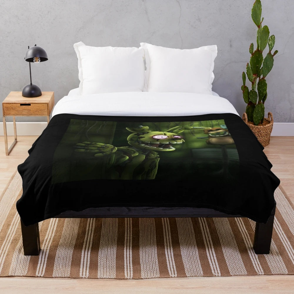 Springtrap plush blanket featuring the iconic Five Nights at Freddy's character