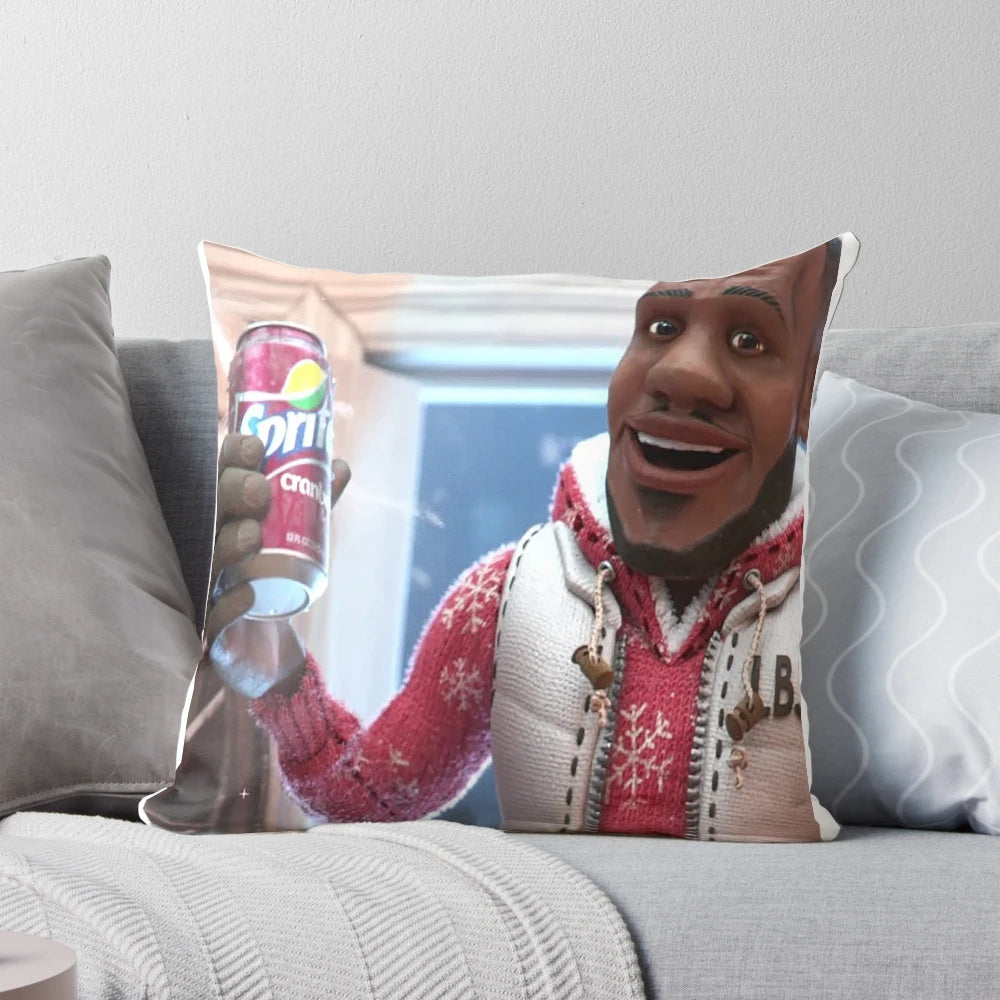 Sprite Cranberry meme pillow featuring the iconic "Wanna Sprite Cranberry?" catchphrase