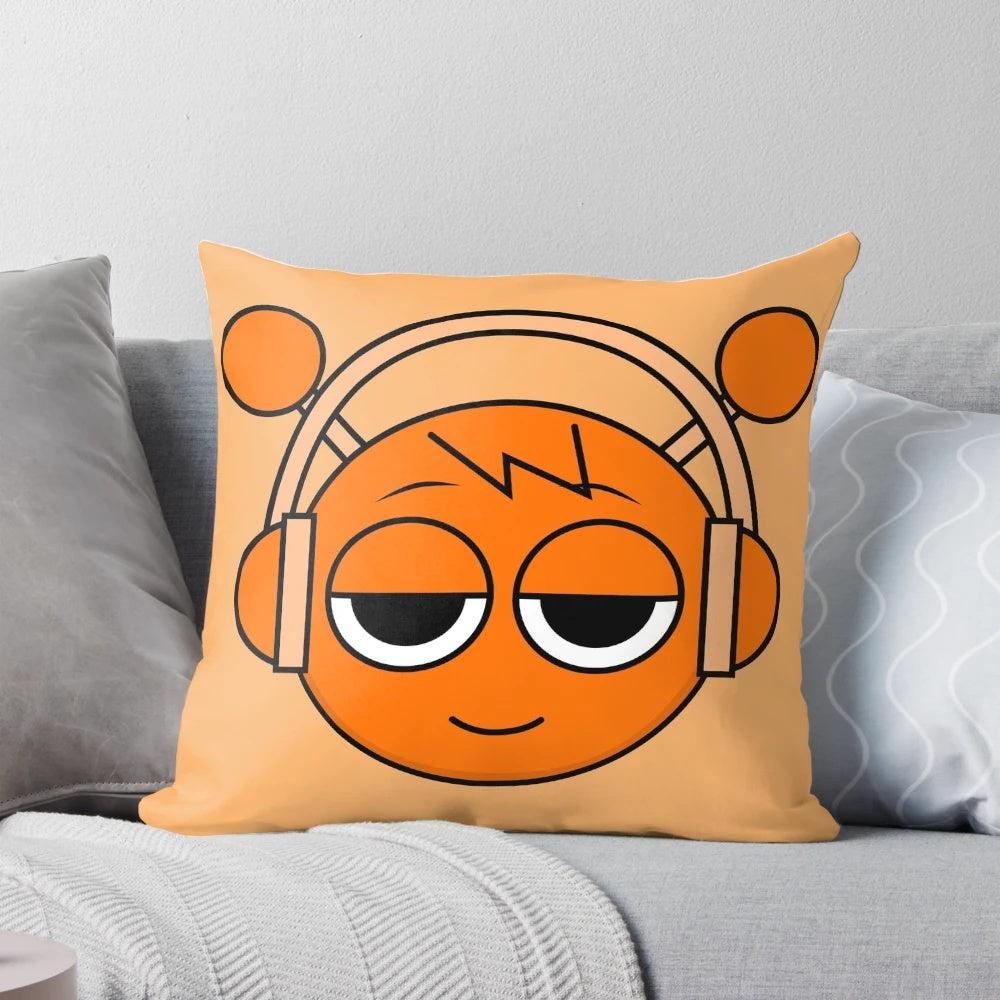 Sprunki Happy Oren Orange Gaming Pillow