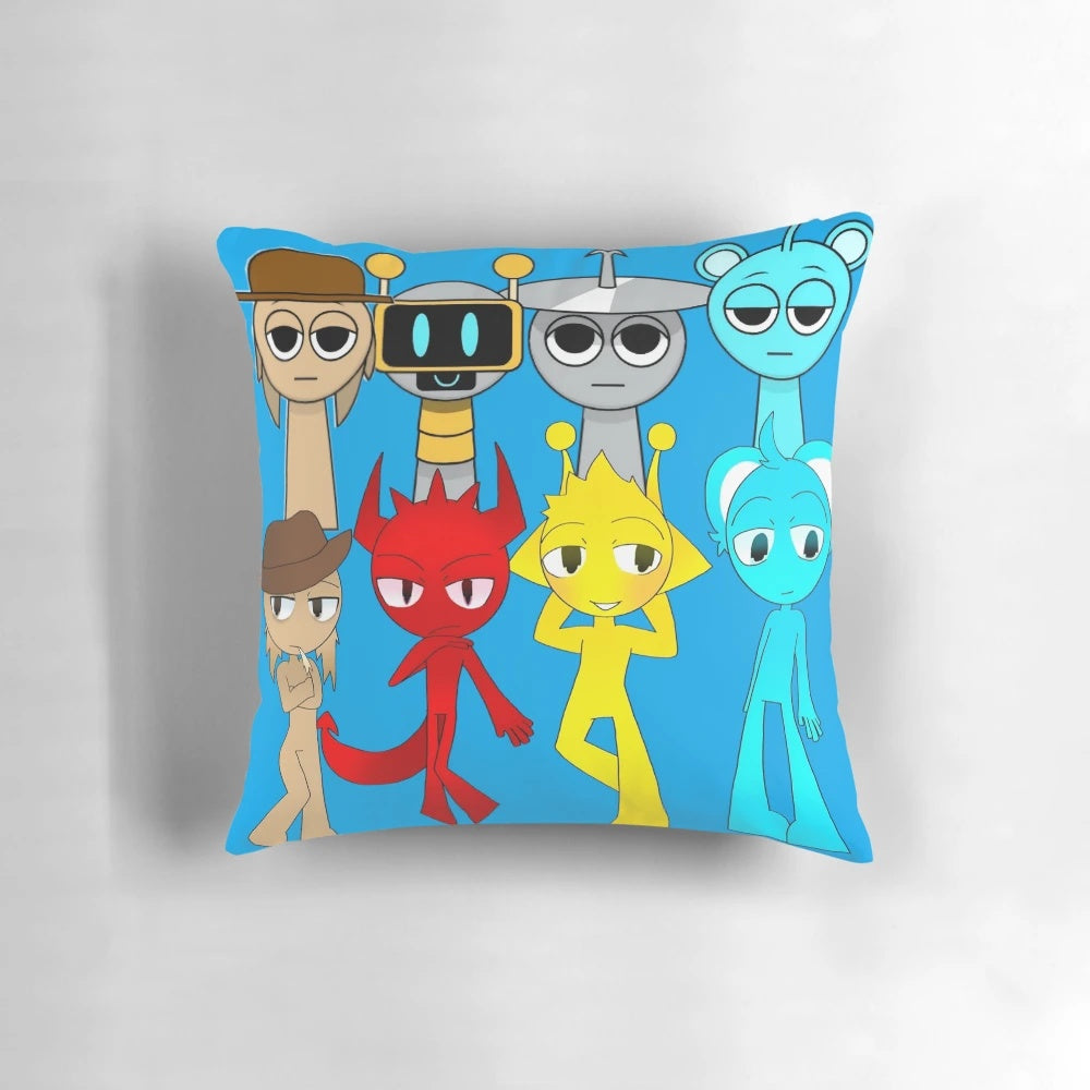 Sprunki-themed plush decorative pillow with a cute, meme-inspired design.