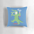 Colorful cartoon alligator pillow with toothpaste design for children's room decor