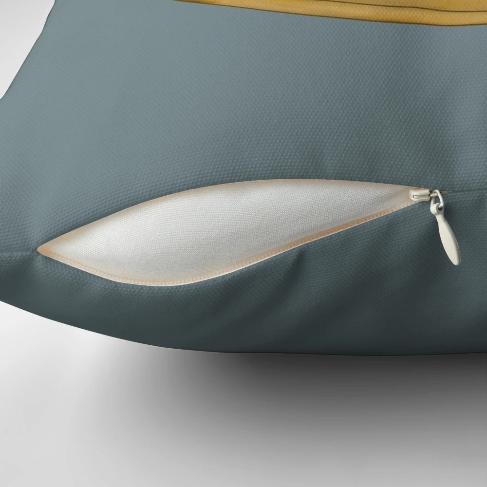 Squid Game inspired boyband-themed decorative pillow featuring pink soldiers, masked men, and dalgona cookies