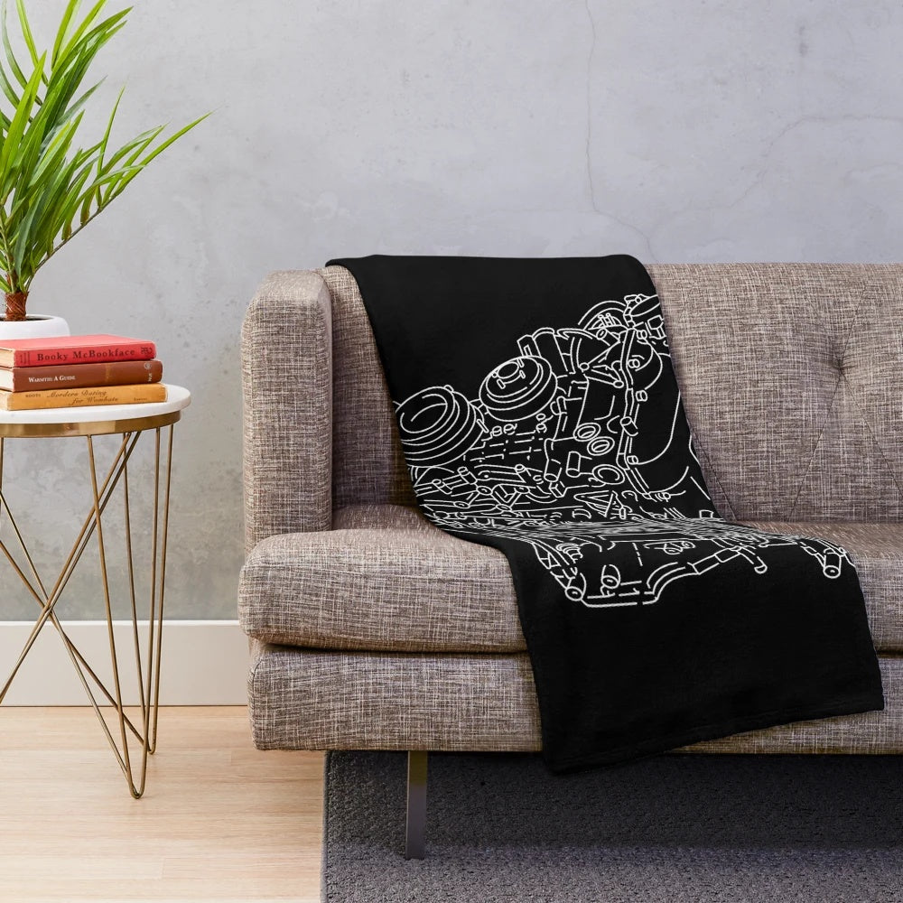 SR20DET inspired plush blanket for automotive enthusiasts