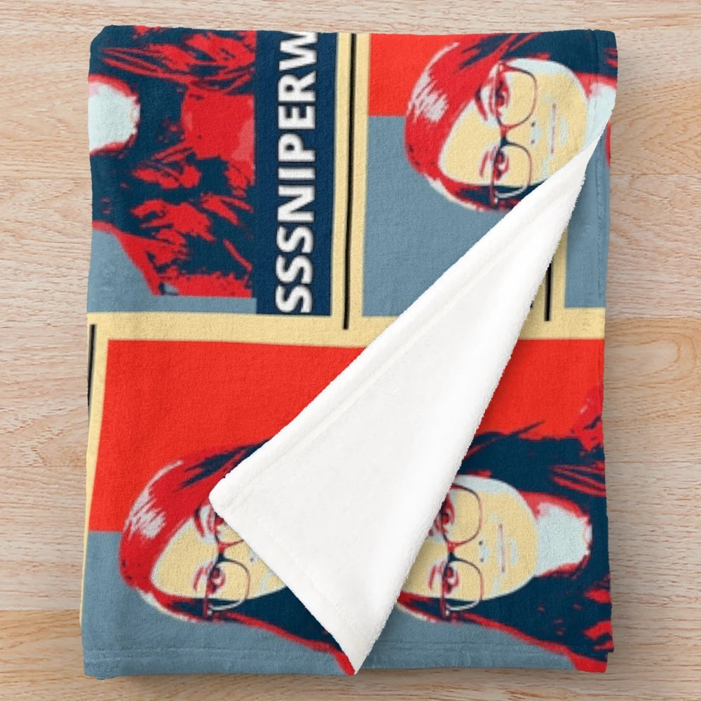 Sssniperwolf Inspired Plush Blanket featuring popular YouTube personality Sssniperwolf