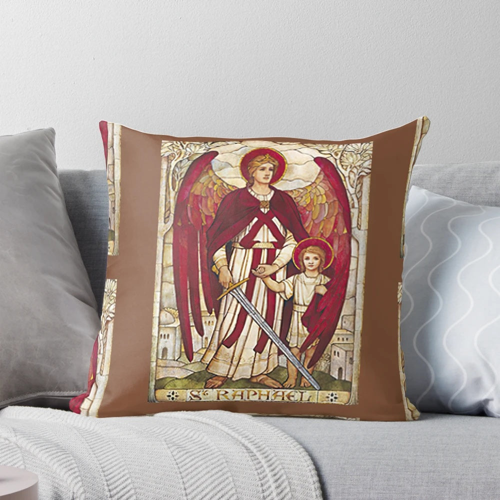 St Raphael Archangel Catholic Saint Pillow