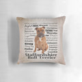 Staffordshire Bull Terrier dog breed traits decorative pillow