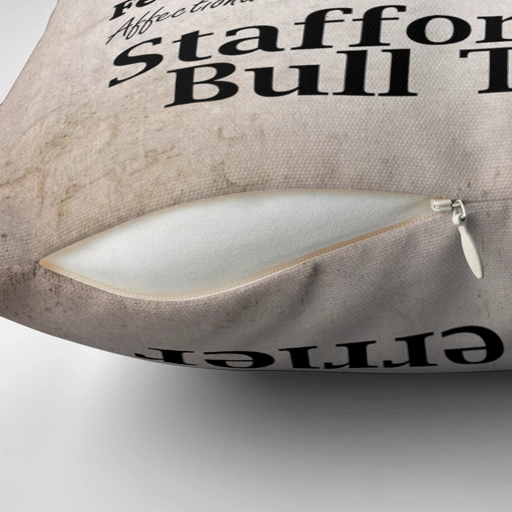 Staffordshire Bull Terrier dog breed traits decorative pillow