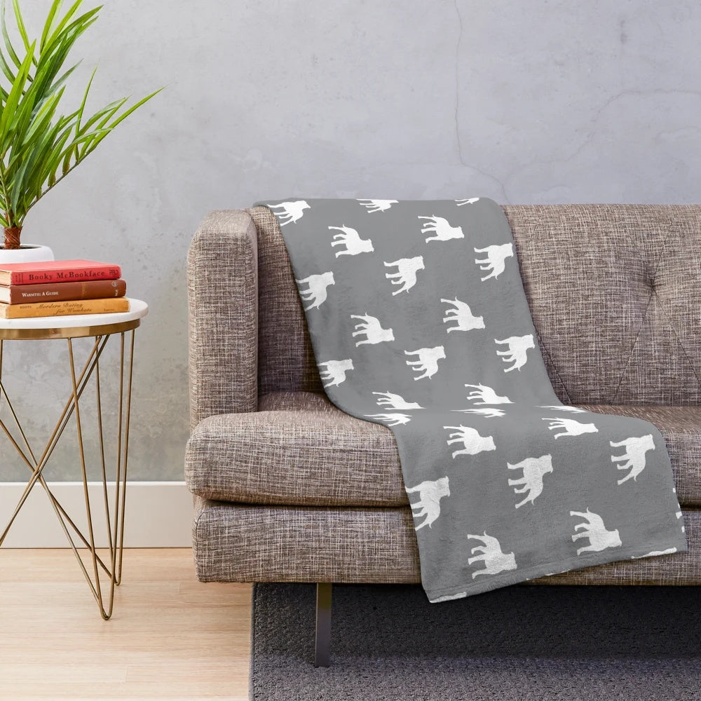 Staffordshire Bull Terrier silhouette plush blanket for pet lovers