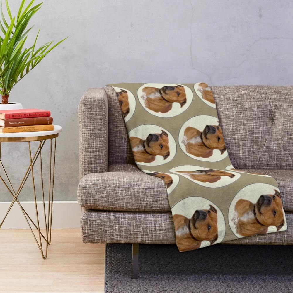 Staffordshire Bull Terrier Themed Plush Blanket