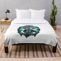 Stained glass inspired Hades plush blanket featuring Greek mythology design