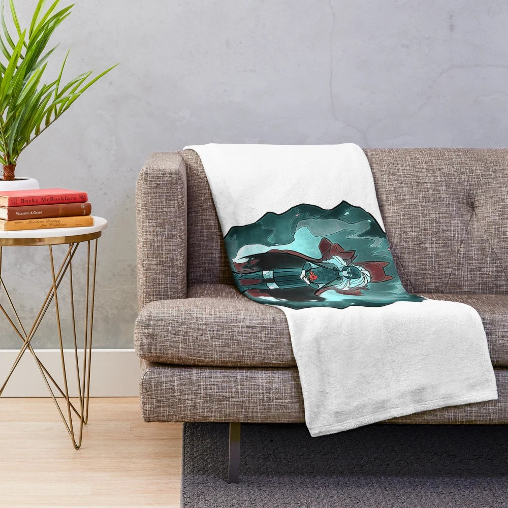 Stained glass inspired Hades plush blanket featuring Greek mythology design