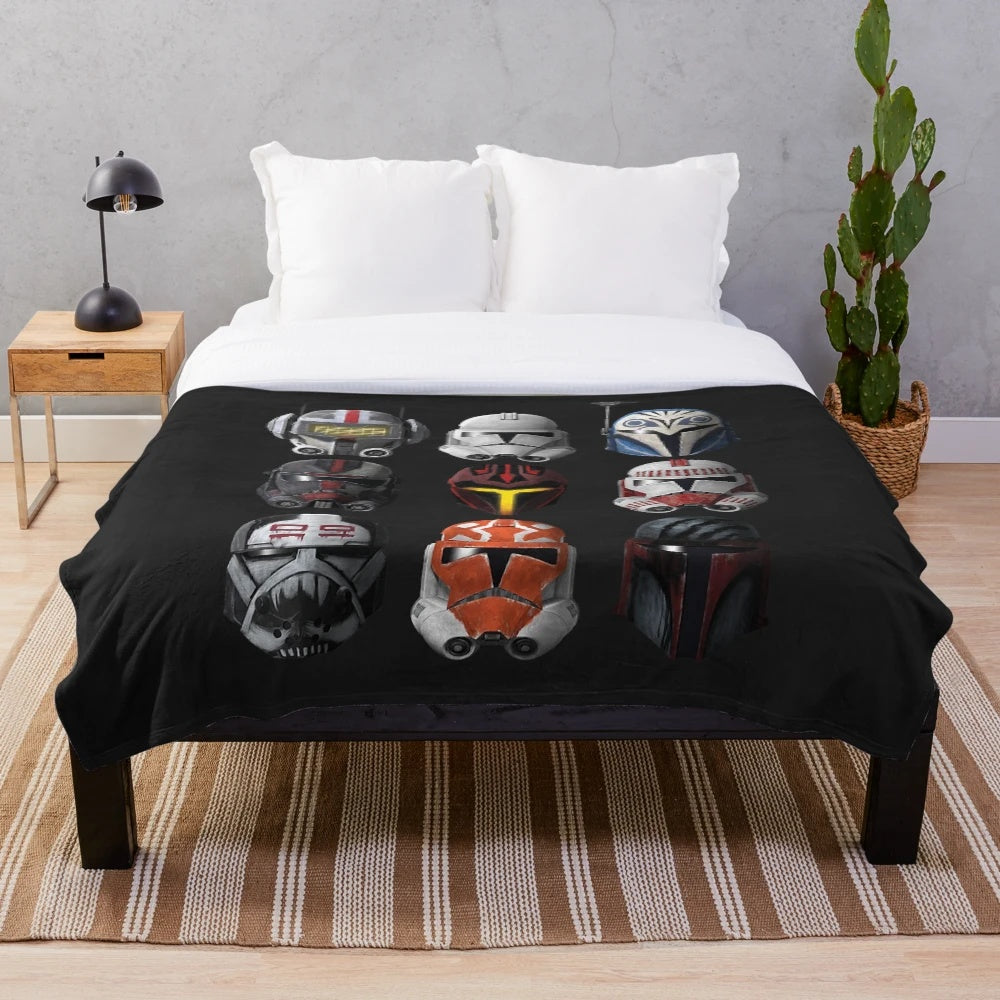 Star Wars Clone Trooper Plush Blanket featuring iconic Clone Helmet design