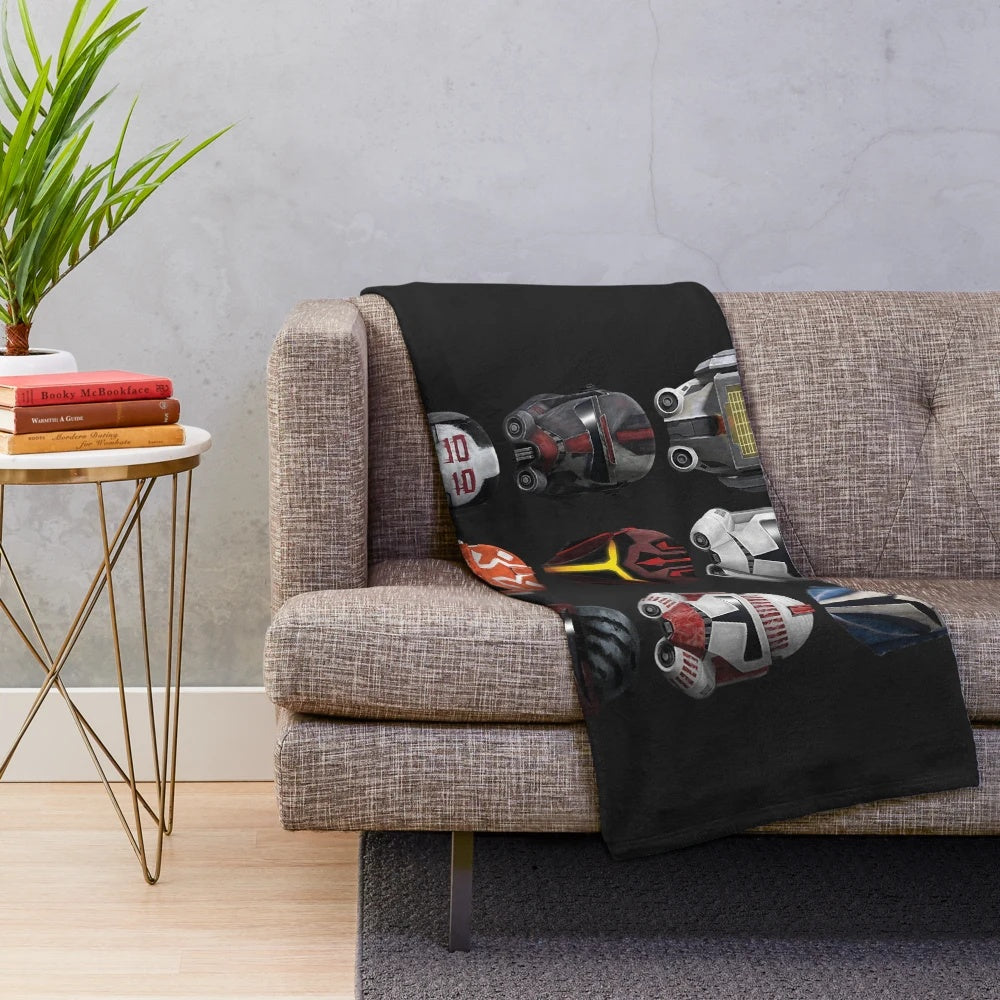 Star Wars Clone Trooper Plush Blanket featuring iconic Clone Helmet design