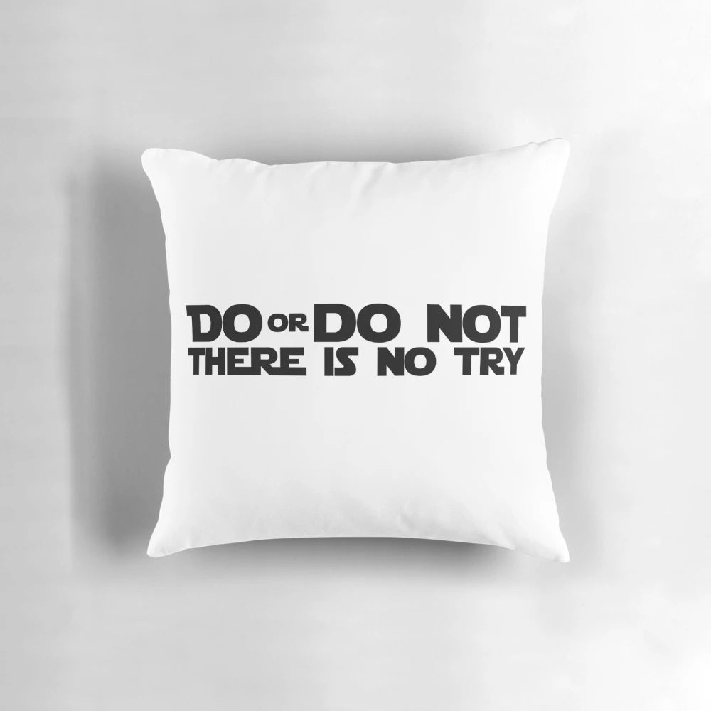 Plush Star Wars 'Do or Do Not' Yoda Quote Pillow for Home Decor