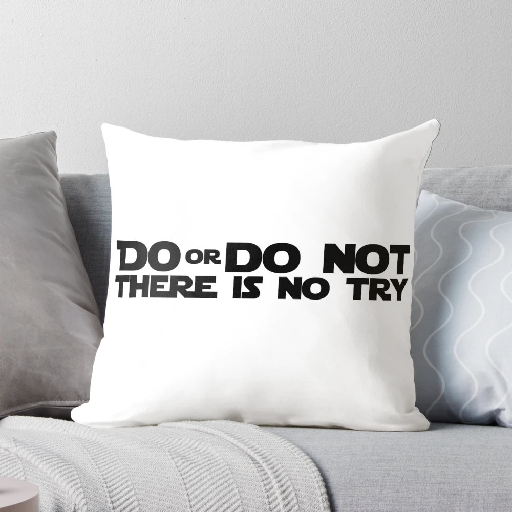 Plush Star Wars 'Do or Do Not' Yoda Quote Pillow for Home Decor