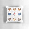 Stardew Valley Chickens Throw Pillow with Colorful Pixel Art Design