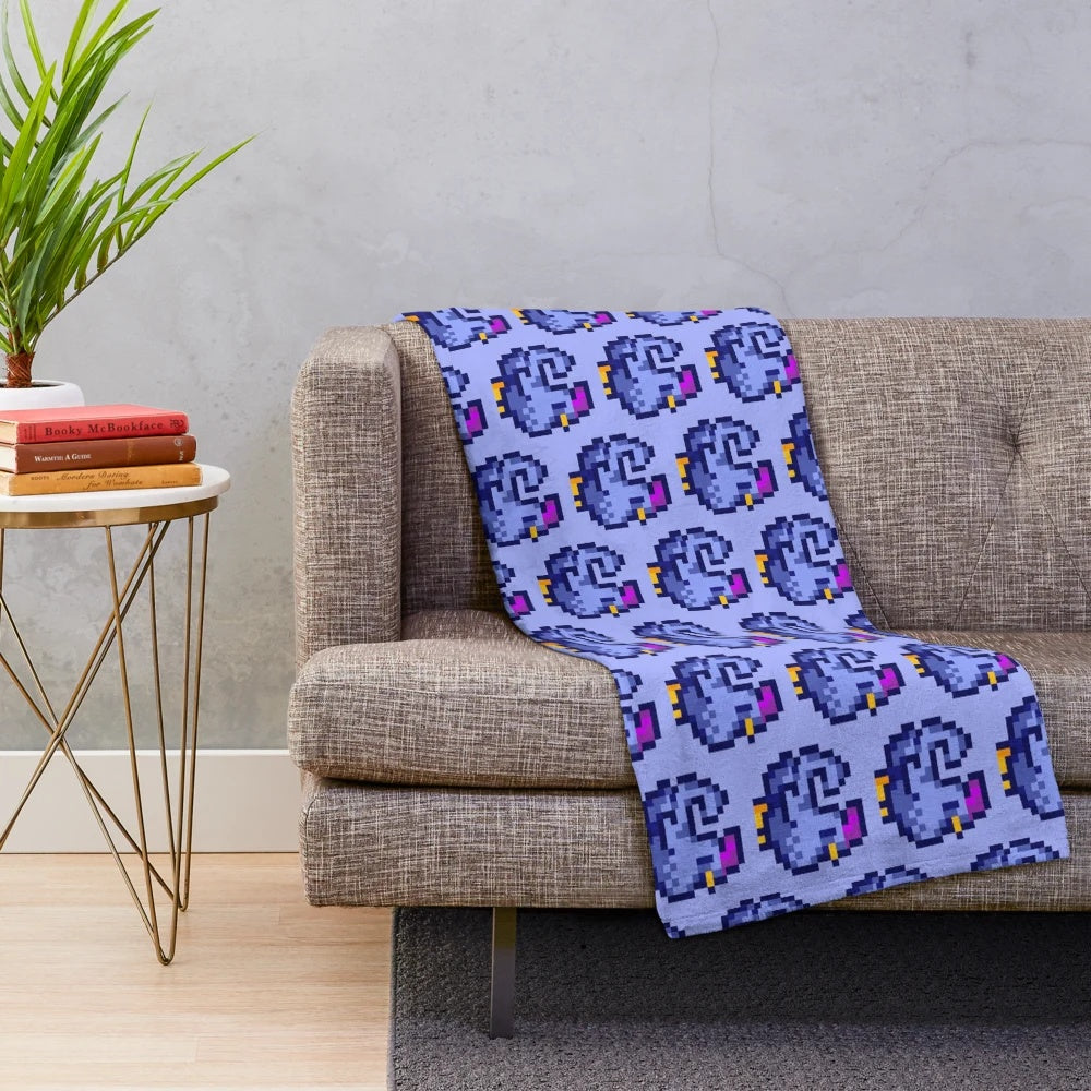 Stardew Valley Blue Chicken Pixel Art Plush Blanket