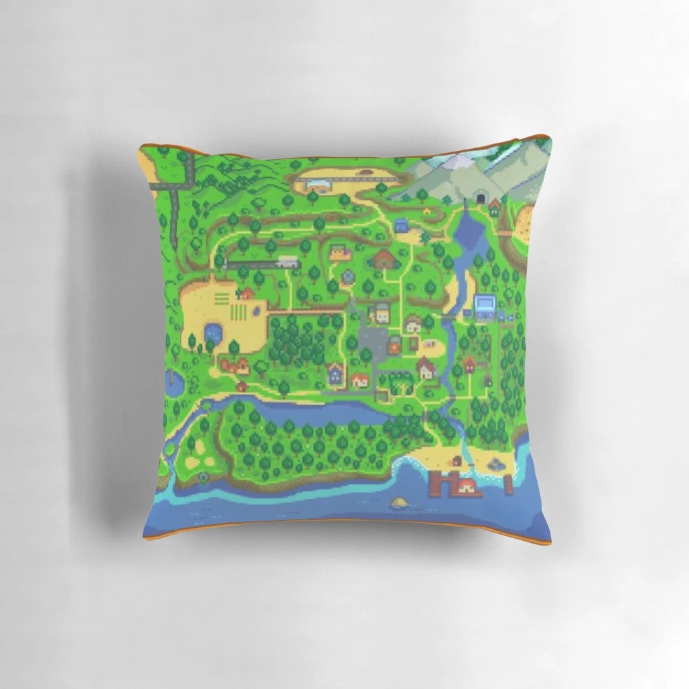 Stardew Valley Map Throw Pillow - Comfortable and Decorative Pillow for Stardew Valley Fans