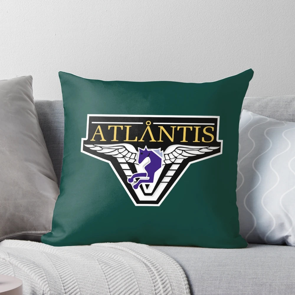 Stargate Atlantis logo and graphics printed on a plush, comfortable pillow
