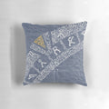 Navy blue decorative throw pillow featuring the Stargate symbol from the sci-fi series SG-1