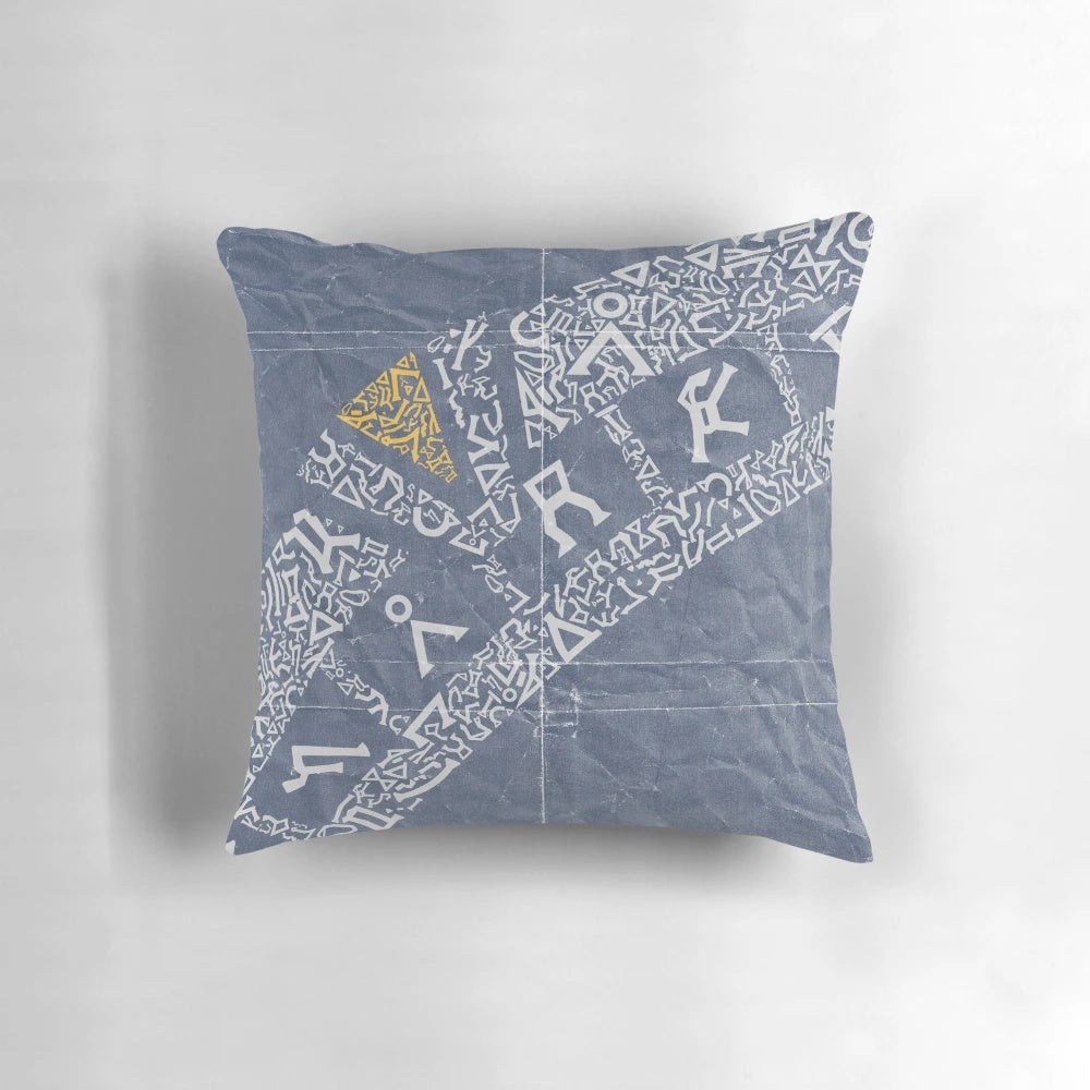 Navy blue decorative throw pillow featuring the Stargate symbol from the sci-fi series SG-1