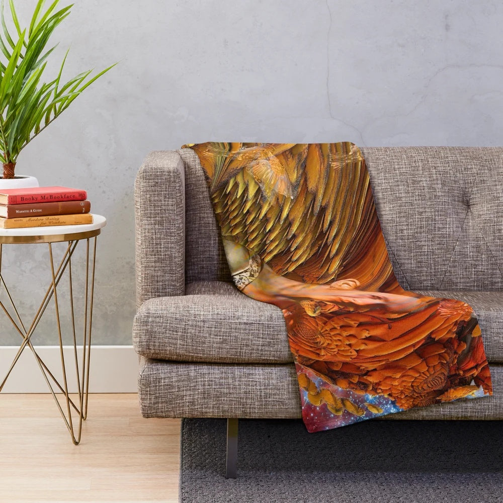 Stargazer plush blanket with a vibrant contemporary art design featuring a celestial galaxy pattern