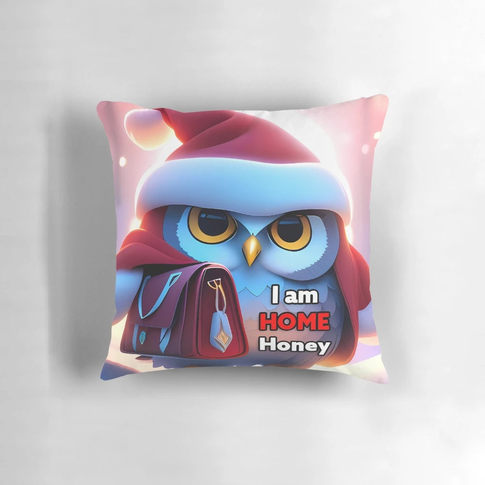 Beautifully detailed owl pillow with captivating stare, perfect for wildlife and nature lovers.