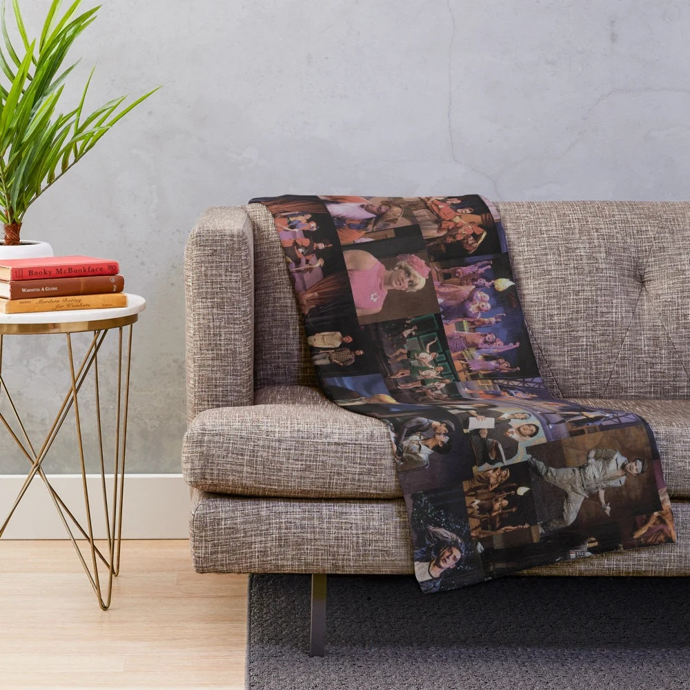 Starkid-inspired collage plush blanket featuring characters and designs from Starkid musicals