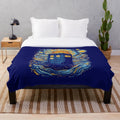 Starry blue box themed plush blanket inspired by pop culture