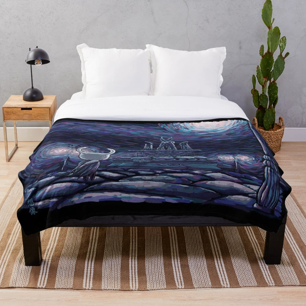 Starry Knight Plush Blanket, Hollow Knight Inspired Bedding