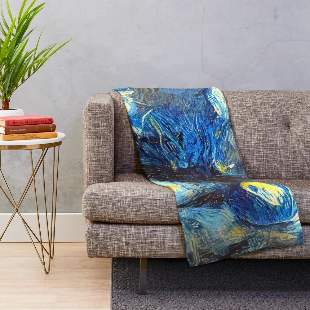 Dragon Age Morrigan inspired plush blanket with starry night design