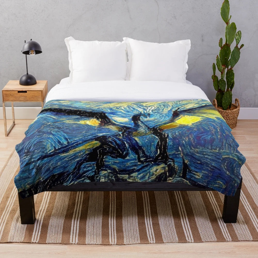 Dragon Age Origins inspired plush blanket with starry night design