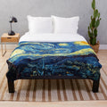 Plush blanket featuring Vincent Van Gogh's famous Starry Night painting