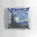 Starry Night Van Gogh Inspired Throw Pillow with Vibrant Galaxy and Celestial Sky Print