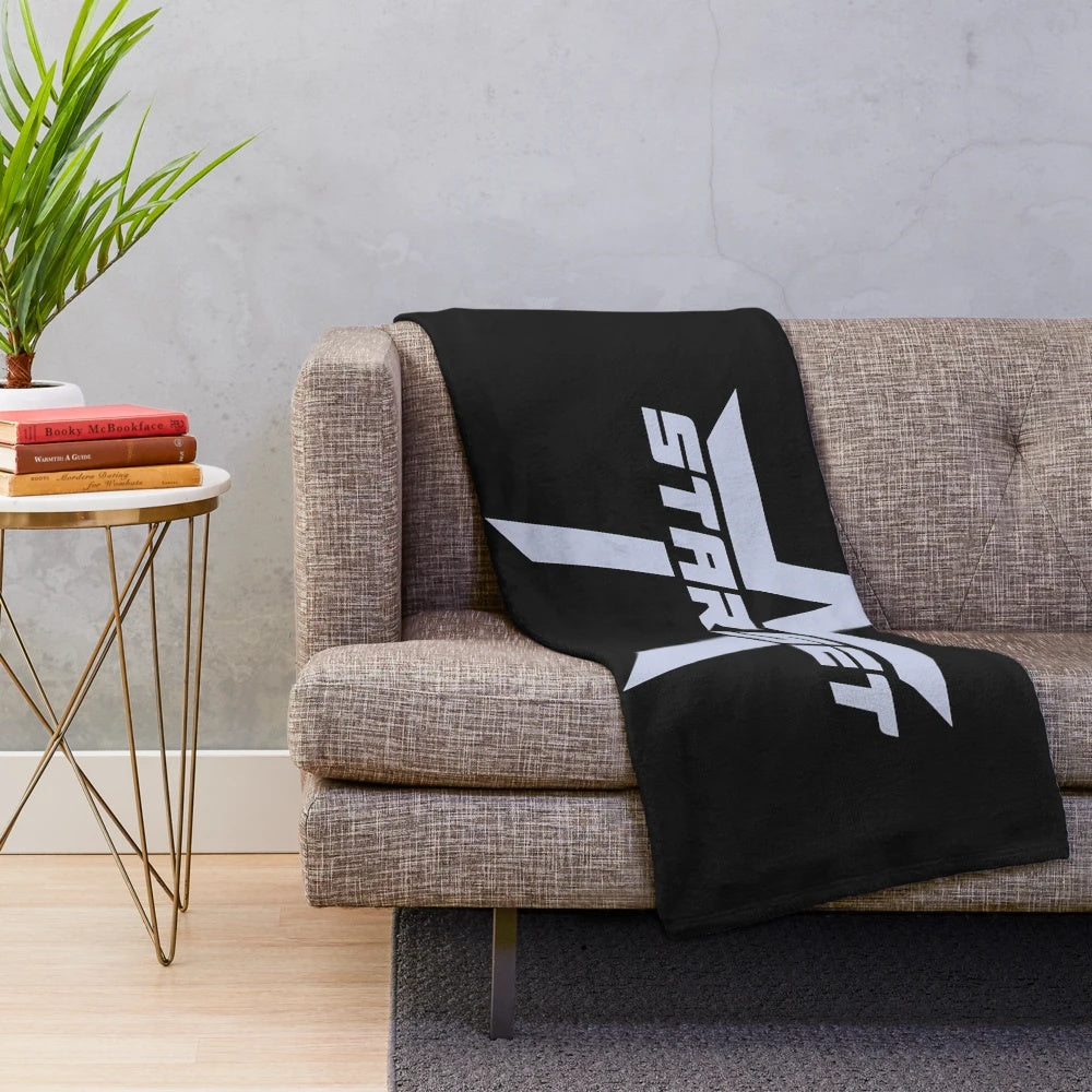 Starset Divisions logo inspired plush blanket with a geometric space-themed design