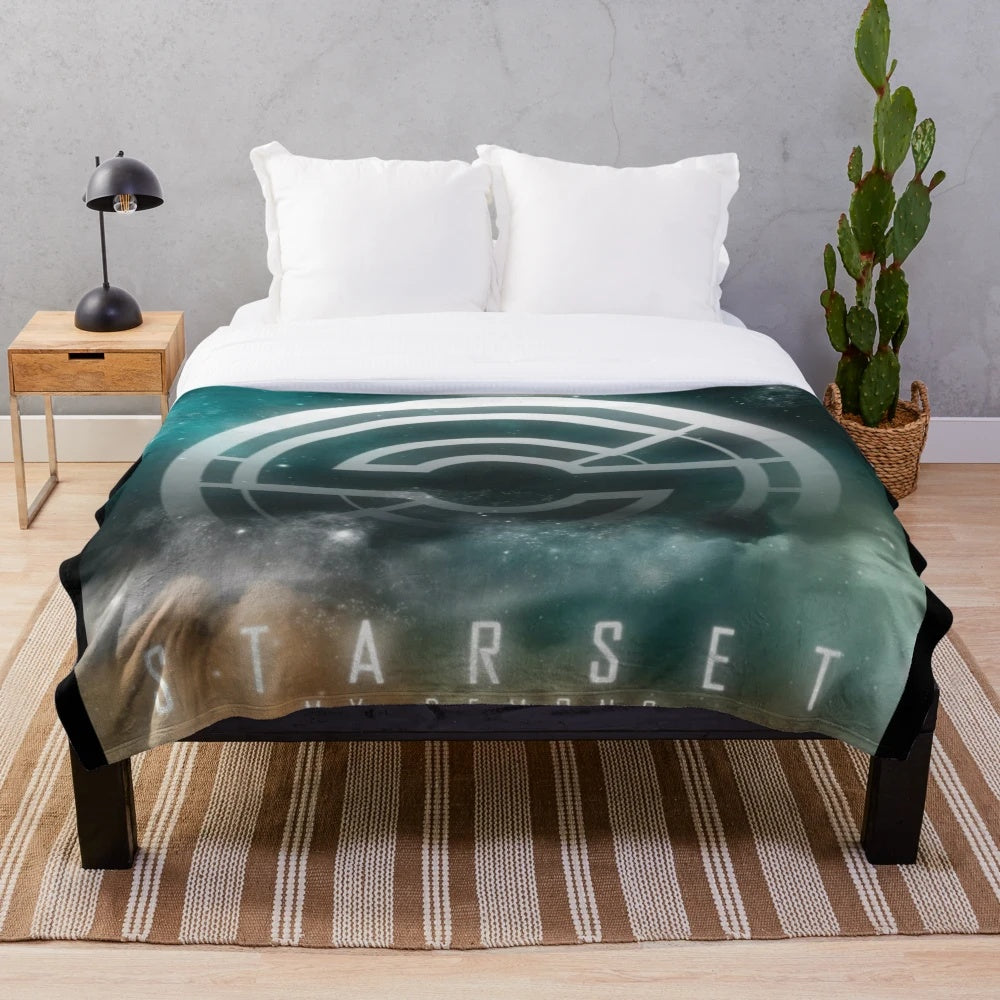Starset inspired plush blanket featuring the band's logo and design