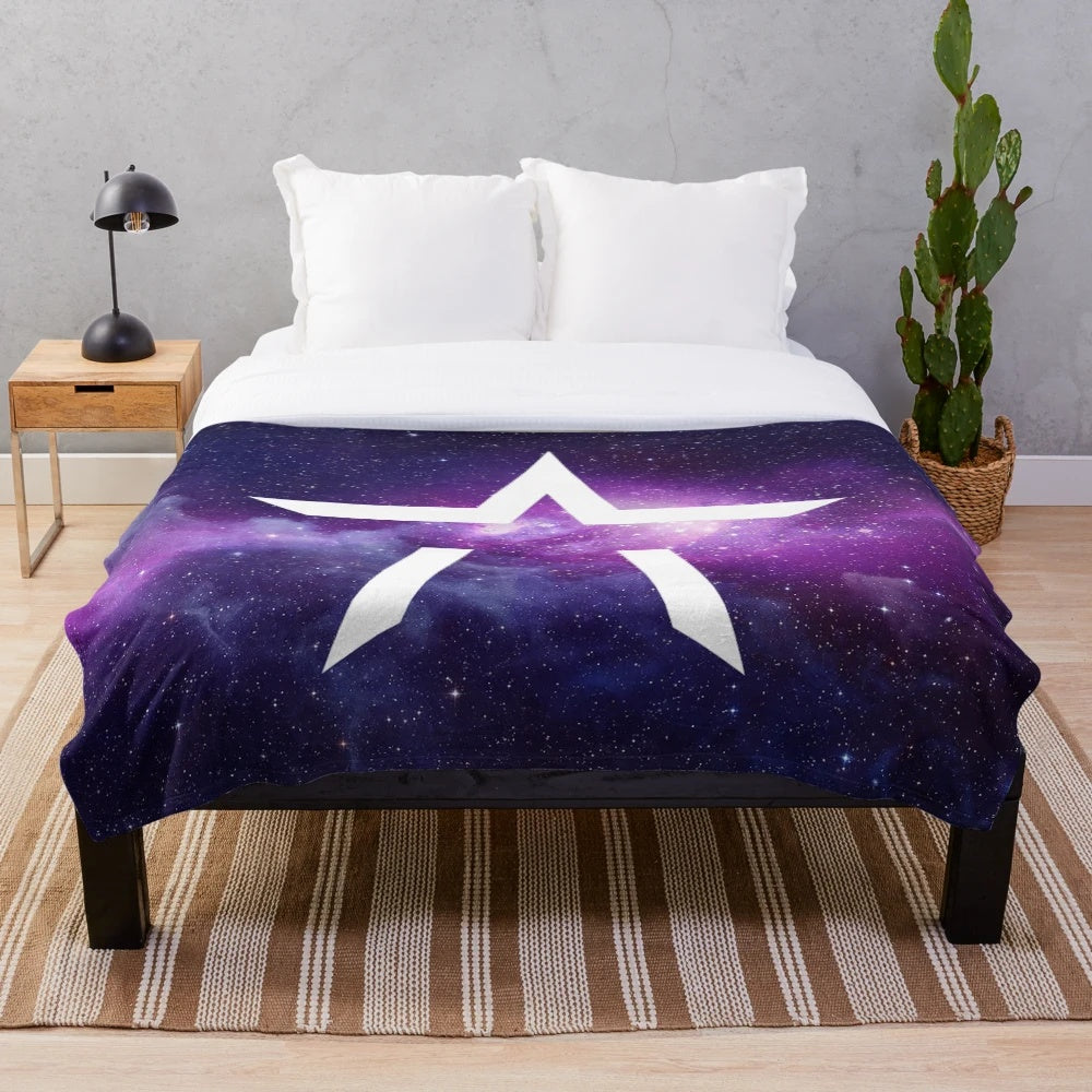 Starset inspired purple nebula plush blanket