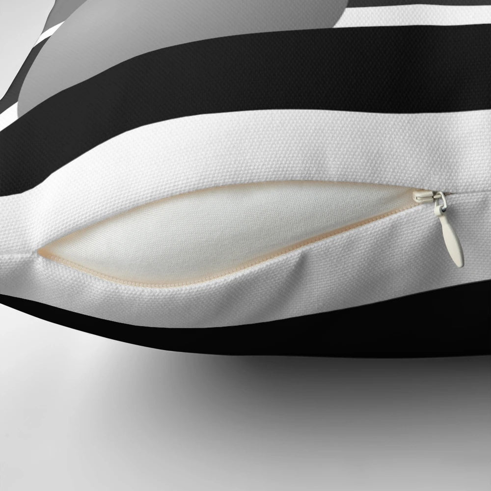 Black and white pillow with a sunset design, perfect for Star Wars fans