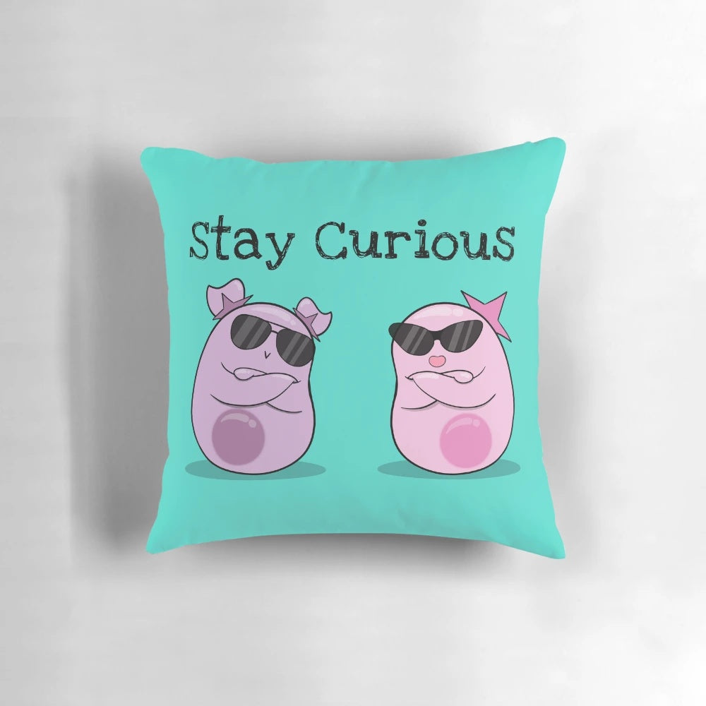 Stay Curious! with the Amoeba Sisters - Soft, educational pillow for science lovers