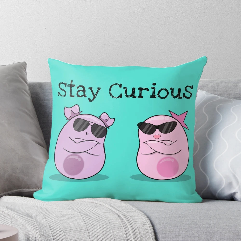 Stay Curious! with the Amoeba Sisters - Soft, educational pillow for science lovers