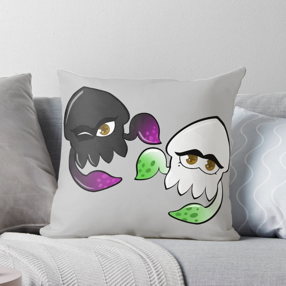 Stay Fresh Splatoon Inspired Pillow featuring Callie and Marie, the Squid Sisters