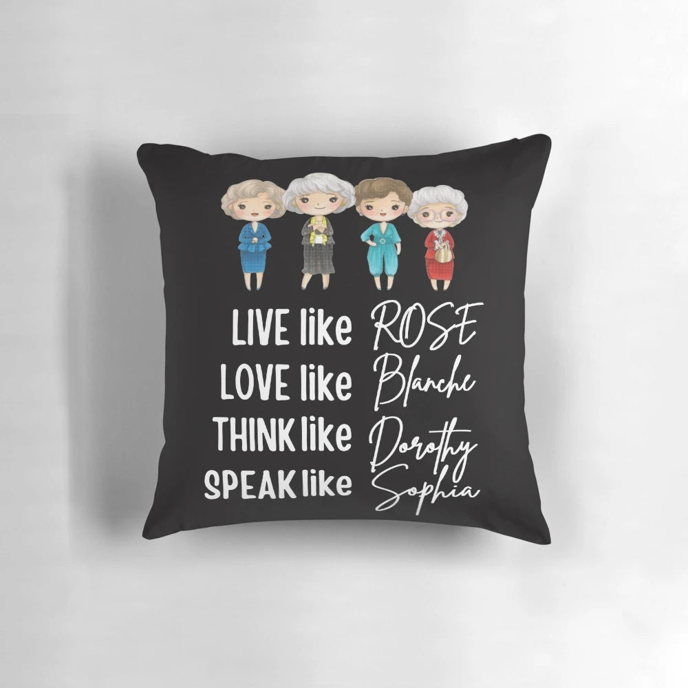 Golden Girls Pillow featuring the iconic characters from the beloved 80s sitcom