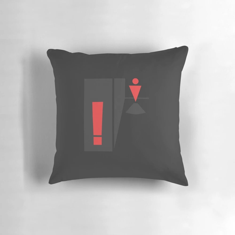 Metal Gear Solid inspired stealth pillow with a minimalist design featuring the iconic Konami logo and Solid Snake silhouette.