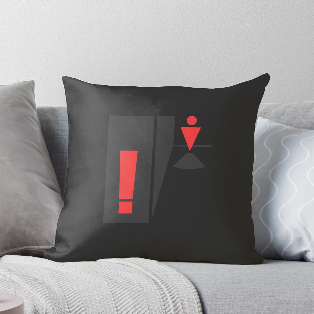 Metal Gear Solid inspired stealth pillow with a minimalist design featuring the iconic Konami logo and Solid Snake silhouette.