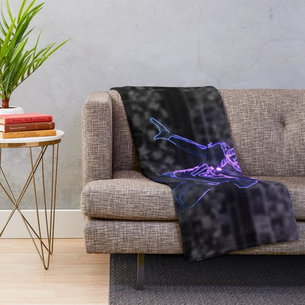Stefon Diggs inspired plush blanket featuring colorful glow artwork