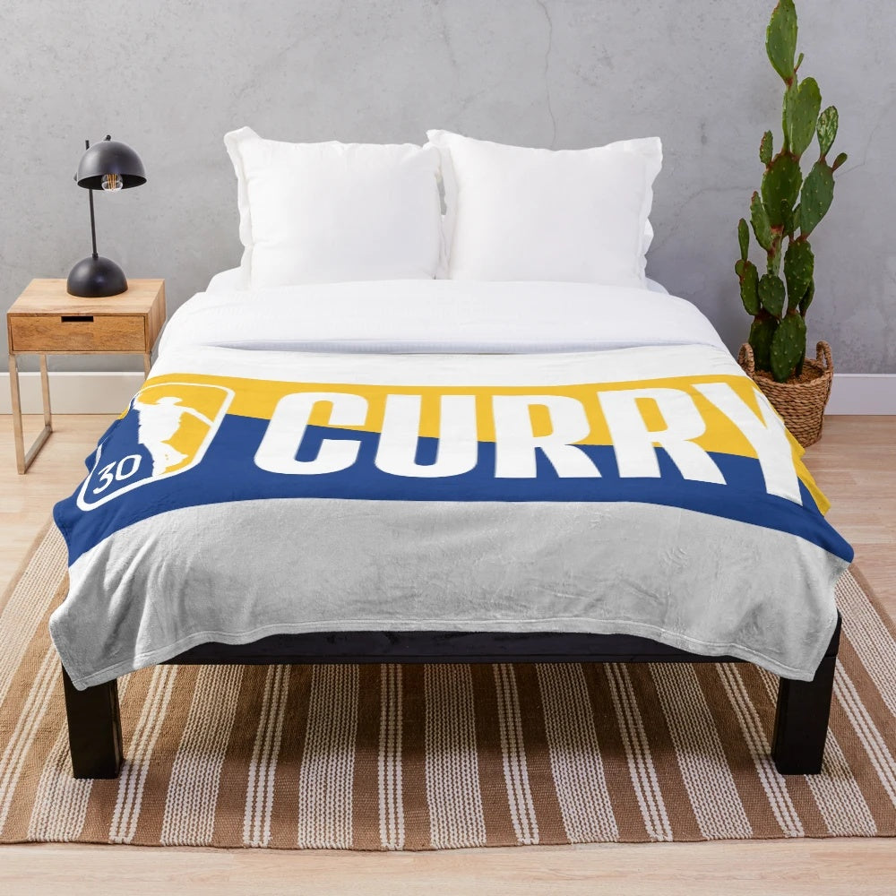 Steph Curry '3' logo plush blanket for basketball fans