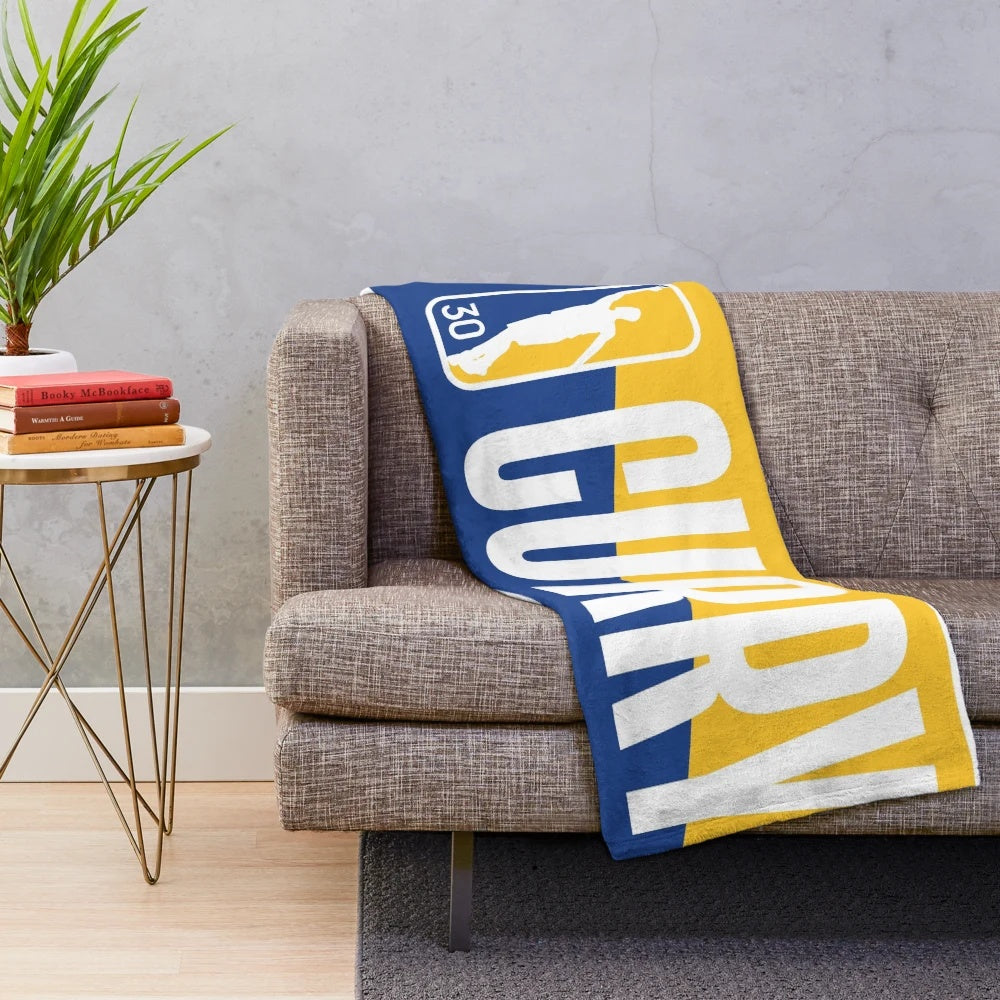 Steph Curry '3' logo plush blanket for basketball fans